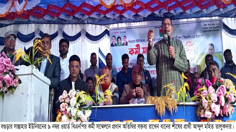 সান্তাহারে ধানের শীষে ভোট চেয়ে বিএনপির  নেতা-কর্মীদের গণসংযোগ...