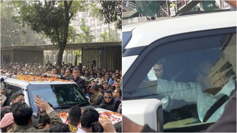 হাদির কবর জিয়ারত শেষে নির্বাচন ভবনের পথে তারেক রহমান...