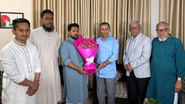 নাহিদের বাসায় তারেক রহমানের সৌজন্য সাক্ষাৎ