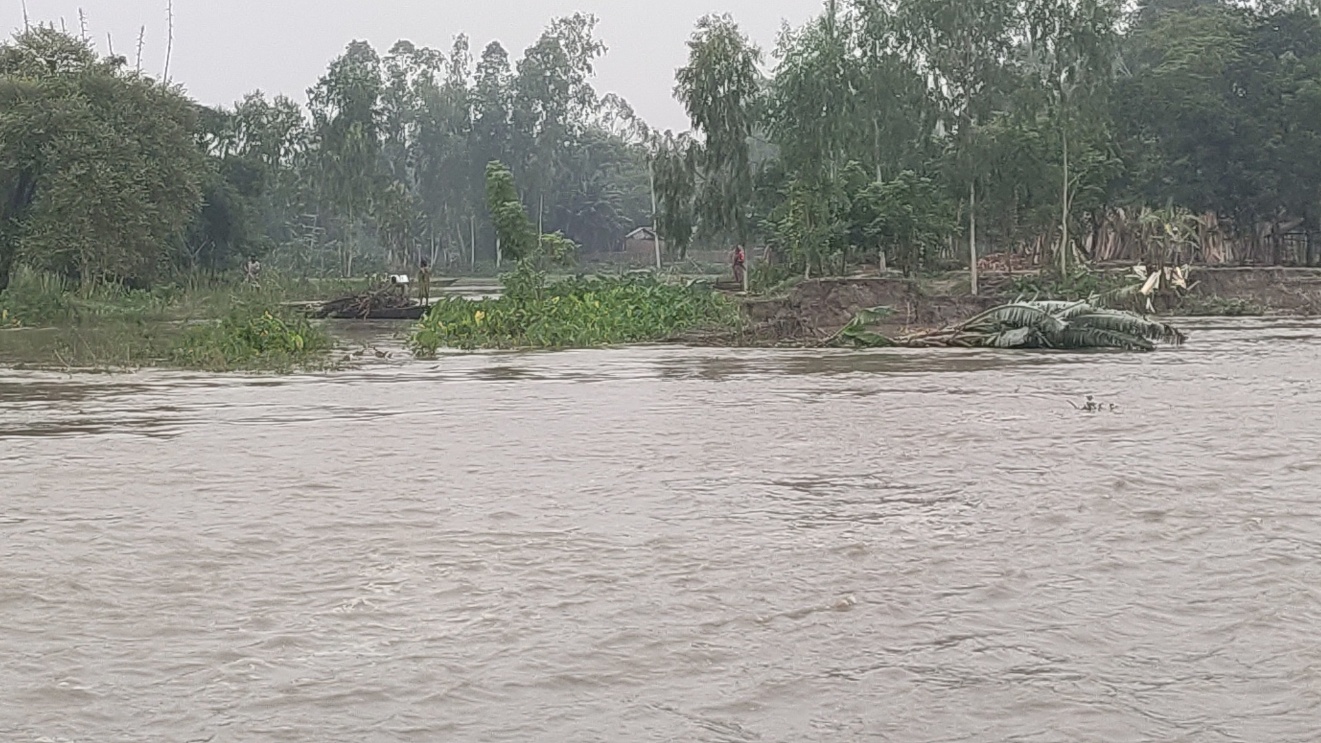 কুড়িগ্রামে তিস্তার পানি বিপদসীমার ১০ সে.মি. উপরে,বন্যা আতঙ্কে মানুষ