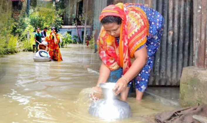 সিলেট নগরীর বন্যা কবলিত এলাকায় বিশুদ্ধ খাবার পানি সংকট